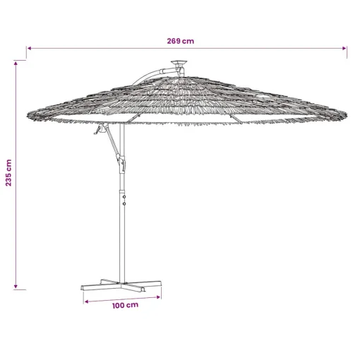 Vrtni suncobran s drvenim stupom zeleni 269x269x235 cm - Zelena 269 x 269 x 235 cm Cijena