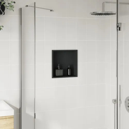 Niša za tuš mat crna 32x32x9 cm nehrđajući čelik - Crna Cijena