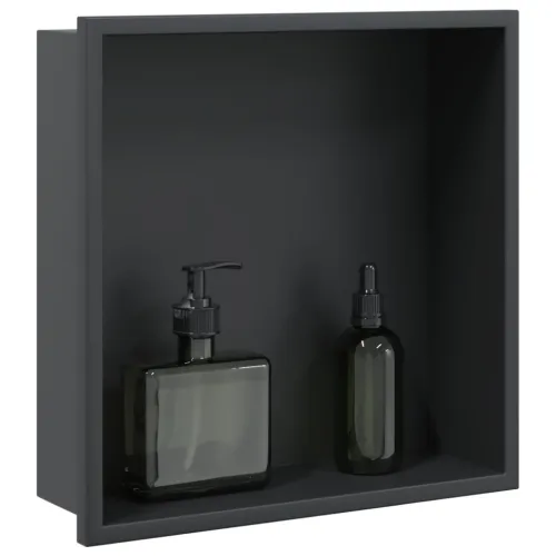 Niša za tuš mat crna 32x32x9 cm nehrđajući čelik - Crna Cijena