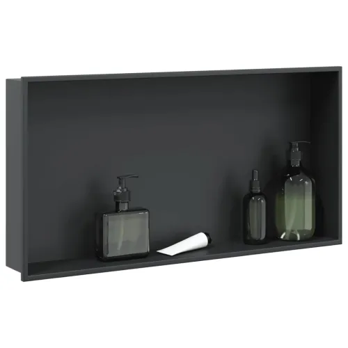 Niša za tuš mat crna 62x32x9 cm nehrđajući čelik - Crna Cijena