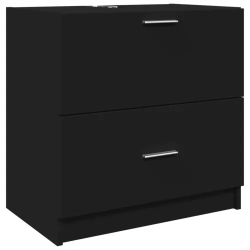 Ormarić za Lavabo - Umivaonik crni 59 x 37 x 59 cm od konstruiranog drva - Crna 59 x 37 x 59 cm Cijena