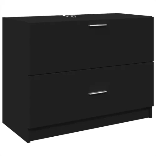 Ormarić za Lavabo - Umivaonik crni 78 x 37 x 59 cm od konstruiranog drva - Crna 78 x 37 x 59 cm Cijena