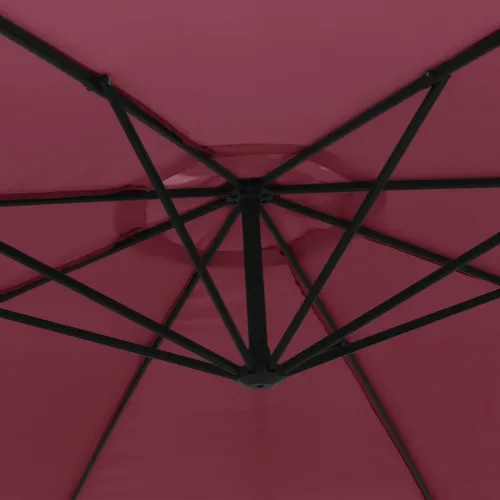 Konzolni vrtni suncobran s čeličnim stupom 350 cm bordo - Bordo crvena Cijena