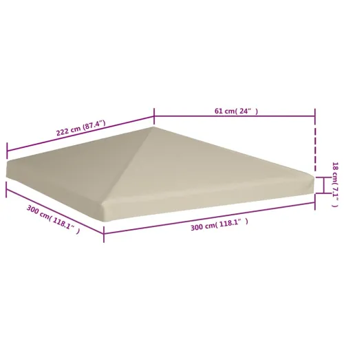 Zamjenski krov za sjenicu - Pokrov za sjenicu 310 g/m² 3 x 3 m bež - Bež Cijena