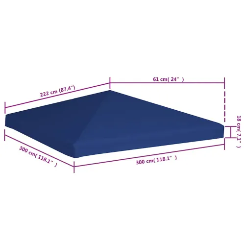 Zamjenski krov za sjenicu - Pokrov za sjenicu 310 g/m² 3 x 3 m plavi - Plava Cijena