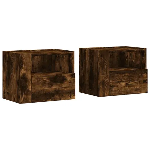 Zidni noćni ormarići 2 kom boja dimljenog hrasta 45x30x35 cm - Dimljeni hrast 2 Cijena