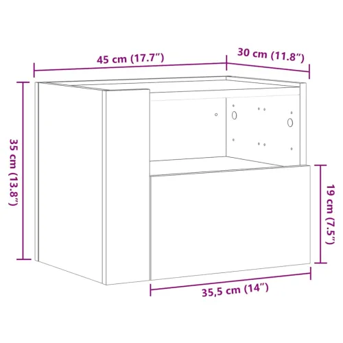 Zidni noćni ormarići 2 kom boja dimljenog hrasta 45x30x35 cm - Dimljeni hrast 2 Cijena