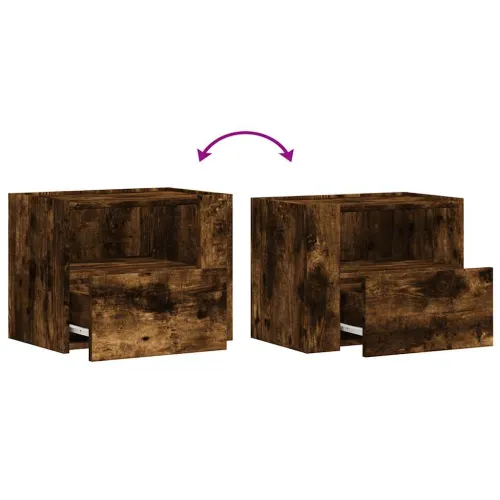 Zidni noćni ormarići 2 kom boja dimljenog hrasta 45x30x35 cm - Dimljeni hrast 2 Cijena