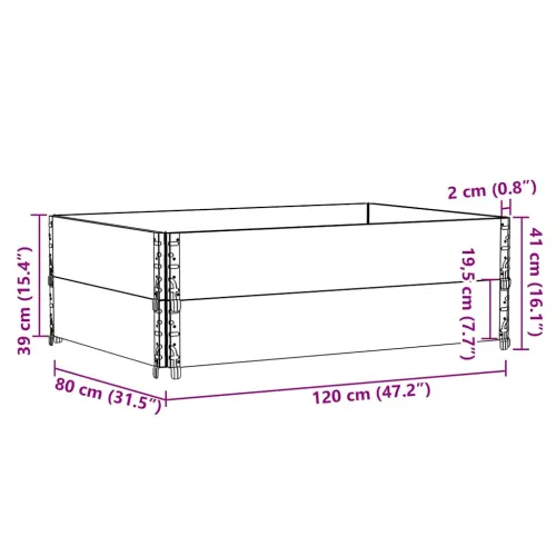 Okviri za palete 2 kom 120 x 80 cm od masivne borovine - Prirodna 120 x 80 cm 2 Cijena