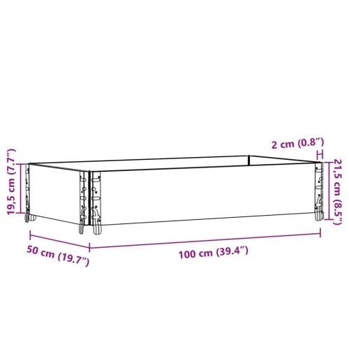 Okviri za palete sivi 100 x 50 cm od masivne borovine - Siva 100 x 50 cm 1 Cijena
