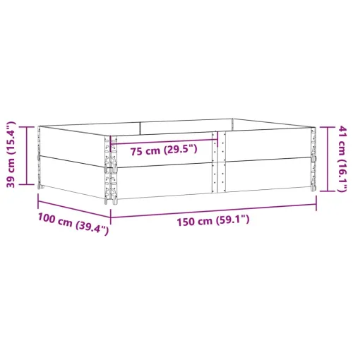 Okviri za palete 2 kom sivi 150x100 cm od masivne borovine - Siva 150 x 100 cm 2 Cijena