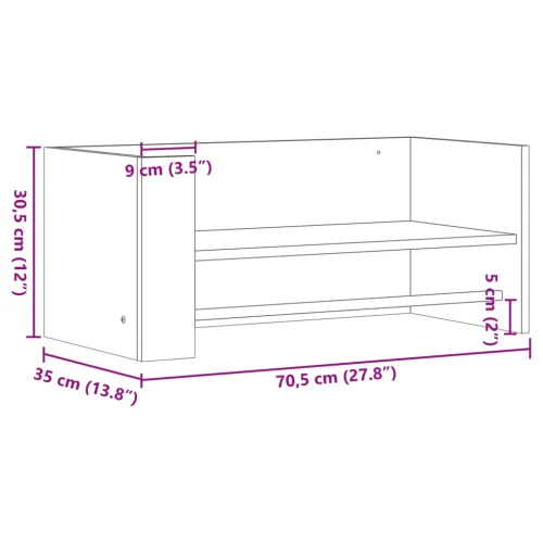 Zidna polica bijela 70,5 x 35 x 30,5 cm od konstruiranog drva - Bijela 70.5 x 35 x 30.5 cm Cijena