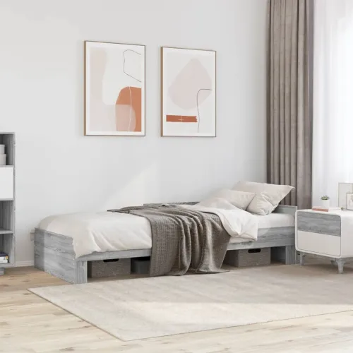 Okvir za krevet boja hrasta 90x200 cm od konstruiranog drva - Sivi hrast sonoma 90 x 200 cm Cijena
