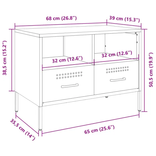 TV ormarić antracit 68 x 39 x 50,5 cm čelični - Antracit 1 Cijena