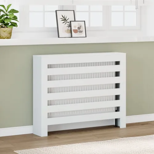 Maska za radijator - Pokrov za radijator bijeli 104 x 20 x 82 cm konstruirano drvo - Bijela 104 x 20 x 82 cm 1 vodoravne letvice Cijena