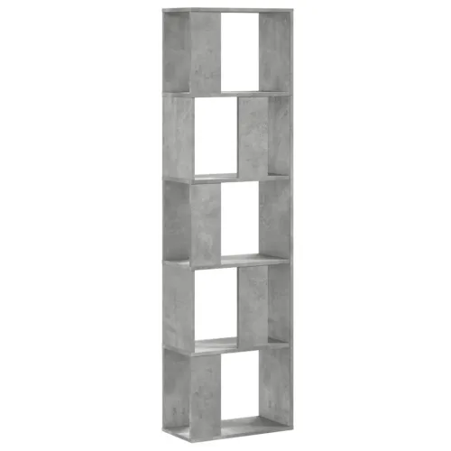 Regal za knjige s 5 razina boja hrasta 45x23,5x162,5 cm drveni - Beton siva 45 cm Cijena