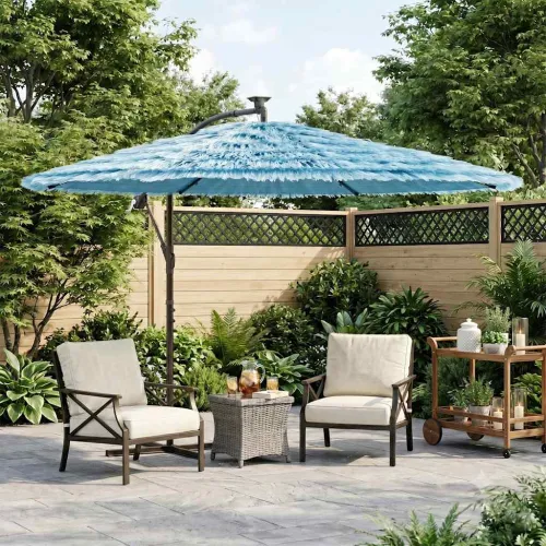 Vrtni suncobran s čeličnom šipkom plavi 290x290x238 cm - Plava 290 x 290 x 238 cm Cijena
