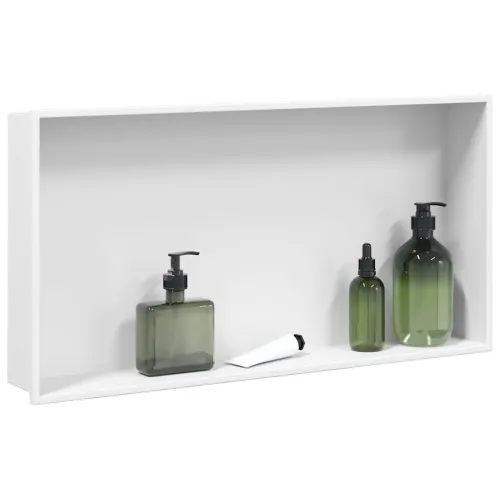 Niša za tuš mat bijela 62x32x9 cm nehrđajući čelik - Bijela Cijena