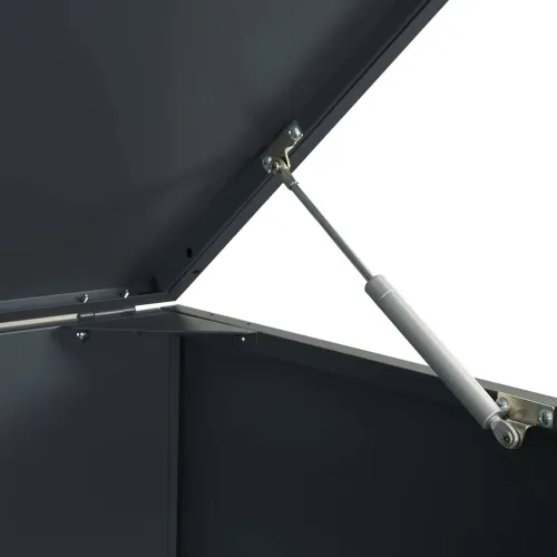 Spremnik za kantu za jednu kantu na kotačiće antracit boje 69x79x117 cm čelik - Antracit 1 poklopac s plinskim podizanjem Cijena