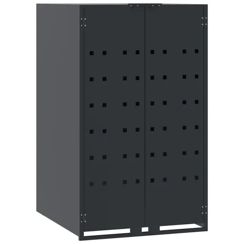 Spremnik za kantu za jednu kantu na kotačiće antracit boje 69x79x117 cm čelik - Antracit poklopac s plinskim podizanjem 1 1 Cijena