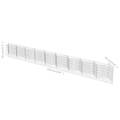 Gabionski zid od pocinčanog čelika 630 x 30 x 50 cm - 630 x 30 x 50 cm Cijena