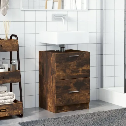Ormarić za Lavabo - Umivaonik boja dimljenog hrasta 40x37x59 cm drveni - Dimljeni hrast 40 x 37 x 59 cm Cijena