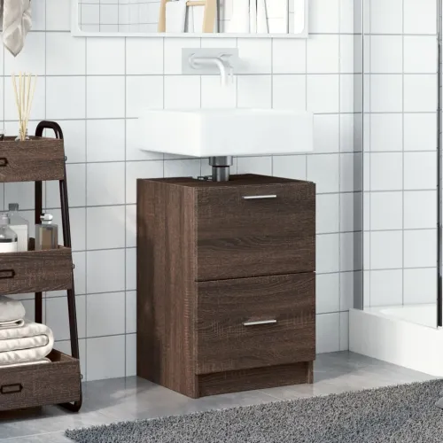 Ormarić za Lavabo - Umivaonik smeđa boja hrasta 40 x 37 x 59 cm drveni - Smeđi hrast 40 x 37 x 59 cm Cijena