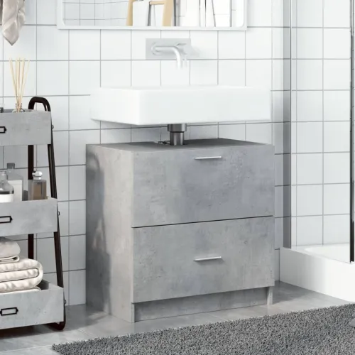 Ormarić za Lavabo - Umivaonik boja betona 59x37x59 cm konstruirano drvo - Beton siva 59 x 37 x 59 cm Cijena