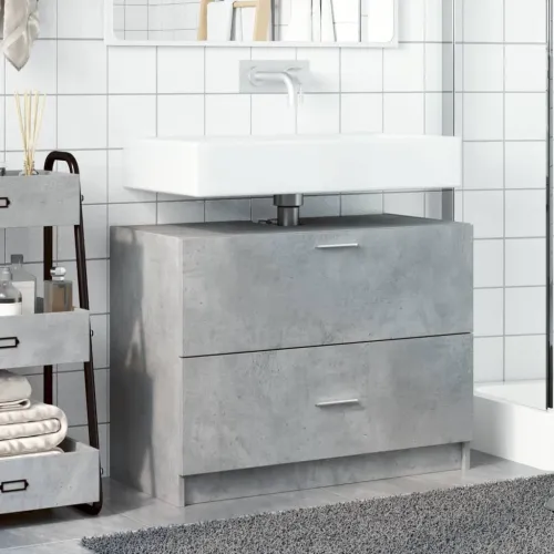 Ormarić za Lavabo - Umivaonik boja betona 78x37x59 cm konstruirano drvo - Beton siva 78 x 37 x 59 cm Cijena