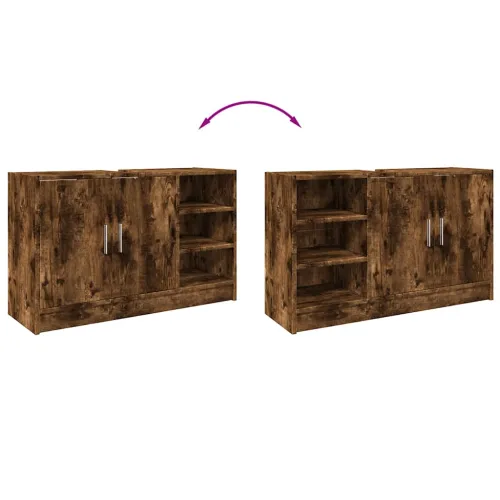 Ormarić za Lavabo - Umivaonik boja dimljenog hrasta 90x29x55 cm drveni - Dimljeni hrast 90 x 29 x 55 cm Cijena