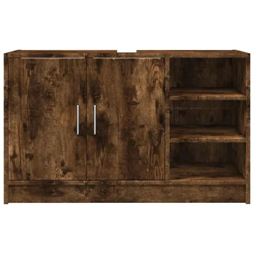 Ormarić za Lavabo - Umivaonik boja dimljenog hrasta 90x29x55 cm drveni - Dimljeni hrast 90 x 29 x 55 cm Cijena