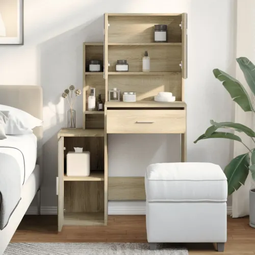 Toaletni stolić s ormarićem boja hrasta sonome 80x35x132 cm - Sonoma hrast Cijena
