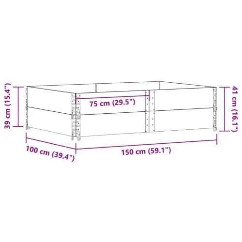 Okviri za palete 2 kom crni 150x100 cm od masivne borovine - Crna 150 x 100 cm 2 Cijena