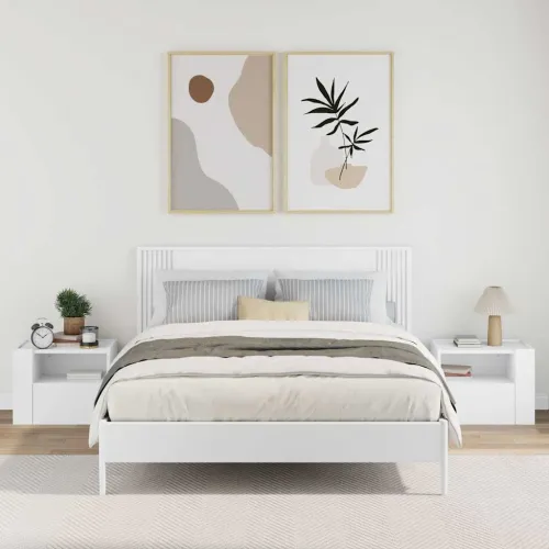 Zidni noćni ormarići 2 kom bijeli 45 x 30 x 35 cm - Bijela 2 Bijela 2 Cijena