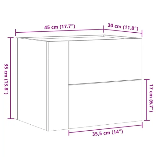 Zidni noćni ormarić crni 45 x 30 x 35 cm - Crna 1 Cijena