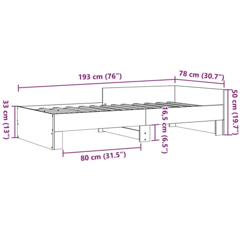 Okvir kreveta bez madraca boja hrasta sonome 75 x 190 cm drveni - Sonoma hrast 75 x 190 cm Cijena