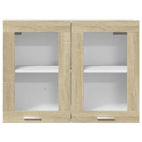 Viseći stakleni ormarić “Lyon” hrast Sonoma 80x31x60 cm Konstruirano drvo - sonoma hrast 1 1x viseći stakleni ormarić (2 vrata)  Cijena