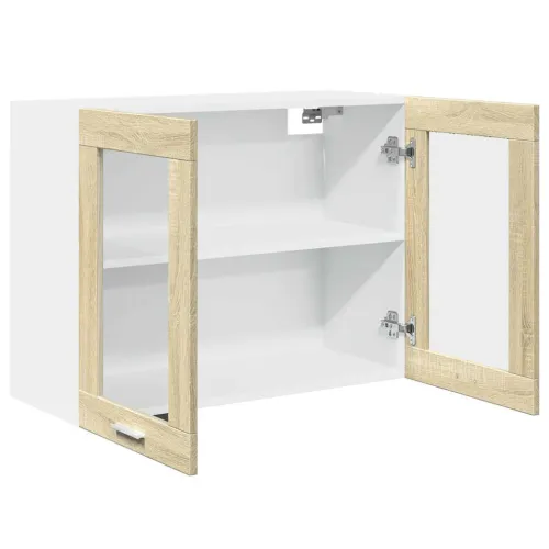 Viseći stakleni ormarić “Lyon” hrast Sonoma 80x31x60 cm Konstruirano drvo - sonoma hrast 1 1x viseći stakleni ormarić (2 vrata)  Cijena