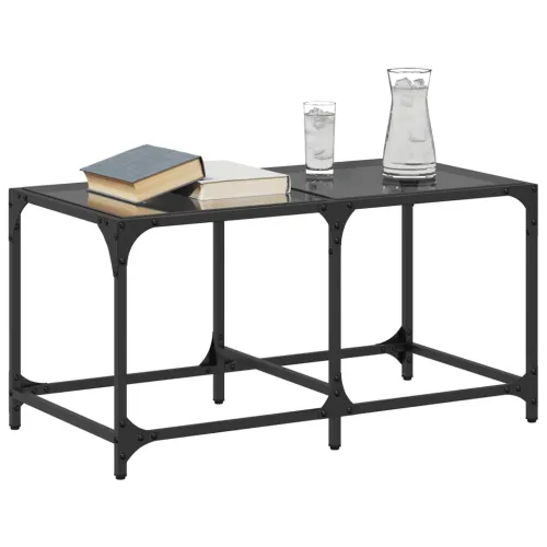 Stolić za kavu s crnom staklenom površinom 78,5x40x40 cm čelik - crno staklo 78.5 x 40 x 40 cm 1 Crno staklo Cijena