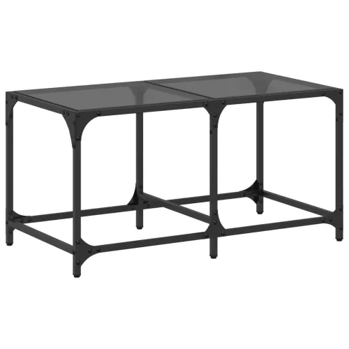 Stolić za kavu s crnom staklenom površinom 78,5x40x40 cm čelik - crno staklo 78.5 x 40 x 40 cm 1 Crno staklo Cijena