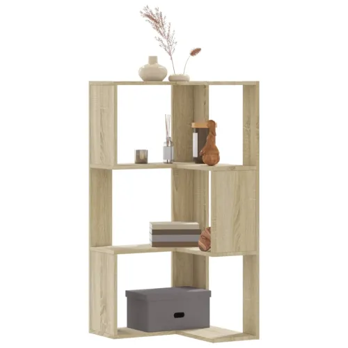 Kutni regal za knjige 3 razine boja hrasta 50x50x102 cm drveni - sonoma hrast 1 Sonoma hrast Cijena