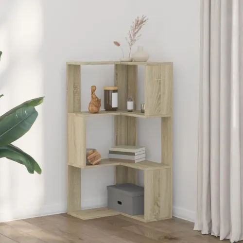 Kutni regal za knjige 3 razine boja hrasta 50x50x102 cm drveni - sonoma hrast 1 Sonoma hrast Cijena