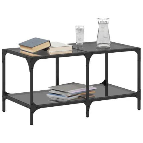 Stolić za kavu s crnom staklenom površinom 78,5x40x40 cm čelik - crno staklo 78.5 x 40 x 40 cm 1 Crno staklo Cijena