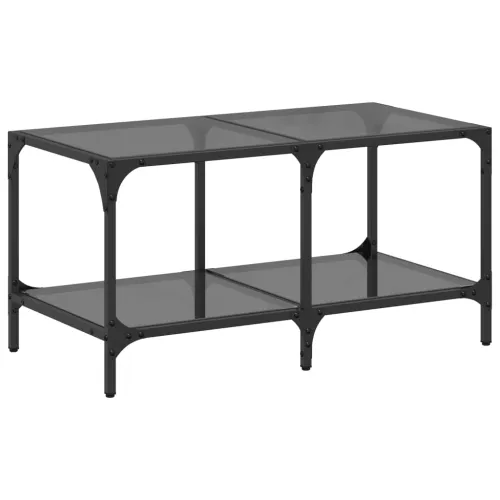 Stolić za kavu s crnom staklenom površinom 78,5x40x40 cm čelik - crno staklo 78.5 x 40 x 40 cm 1 Crno staklo Cijena