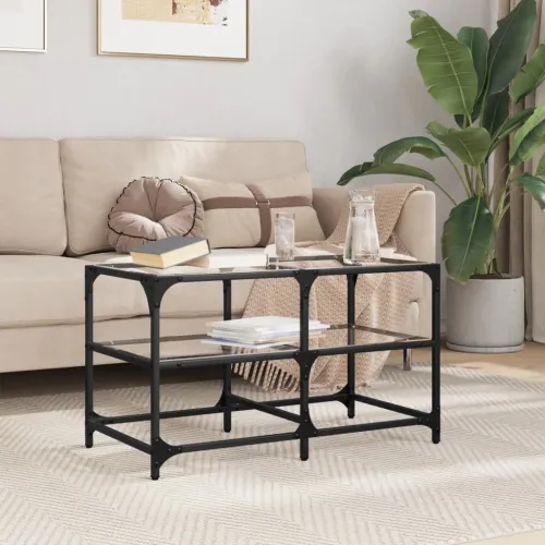 Stolić s prozirnom staklenom površinom 78,5x40x45 cm čelik - prozirno staklo 78.5 x 40 x 45 cm 1 Prozirno staklo Cijena