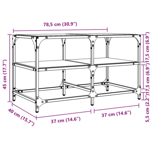 Stolić s prozirnom staklenom površinom 78,5x40x45 cm čelik - prozirno staklo 78.5 x 40 x 45 cm 1 Prozirno staklo Cijena