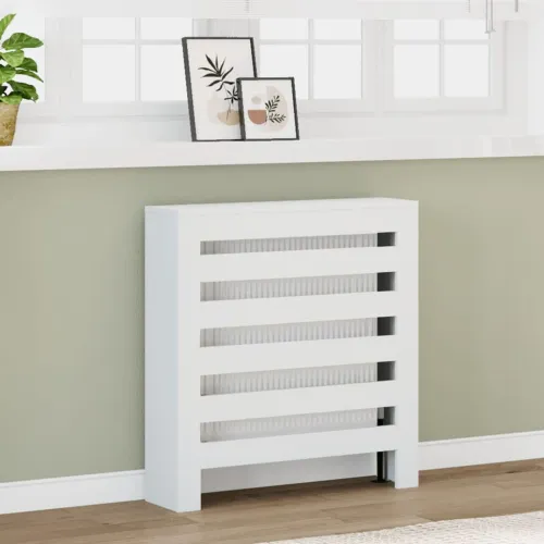 Maska za radijator - Pokrov za radijator bijeli 78 x 20 x 82 cm konstruirano drvo - Bijela 78 x 20 x 82 cm vodoravne letvice Cijena