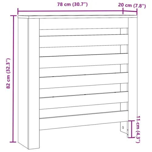 Maska za radijator - Pokrov za radijator hrasta sonome 78x20x82 cm konstruirano drvo - sonoma hrast 78 x 20 x 82 cm 1 vodoravne  Cijena
