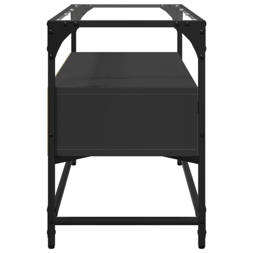 TV ormarić sa staklenom površinom crni 80x35x51 cm drveni - Crna 1 80 cm Crna Cijena