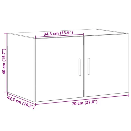 Zidni ormarić bijeli 70x42,5x40 cm od konstruiranog drva - Bijela 1 Bijela Cijena